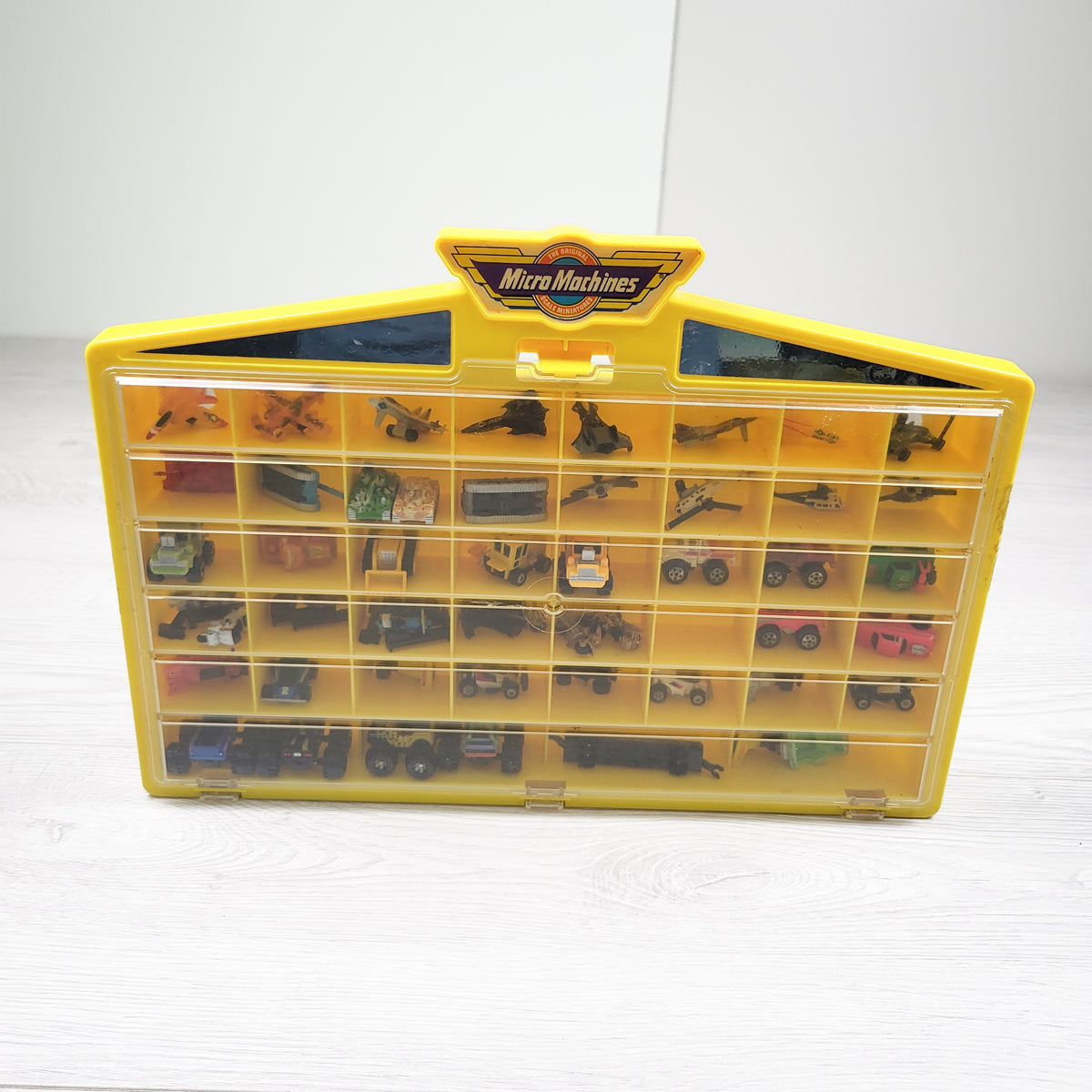 Vintage Micro Machines Galoob 48-Car Yellow Display Case Set with 42 vehicles - Lot #2