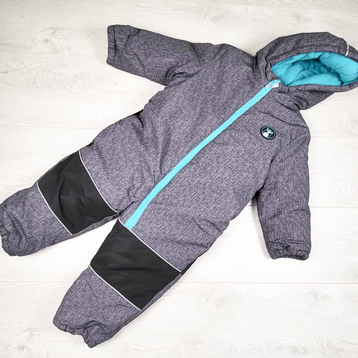 George grey fleece lined puffer snowsuit - Size 18-24 months
