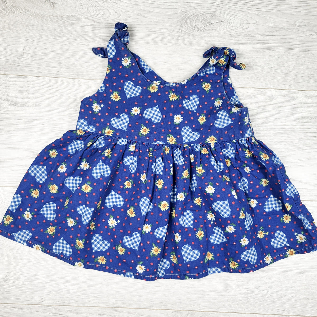 Handmade heart print dress - 12 to 24 months