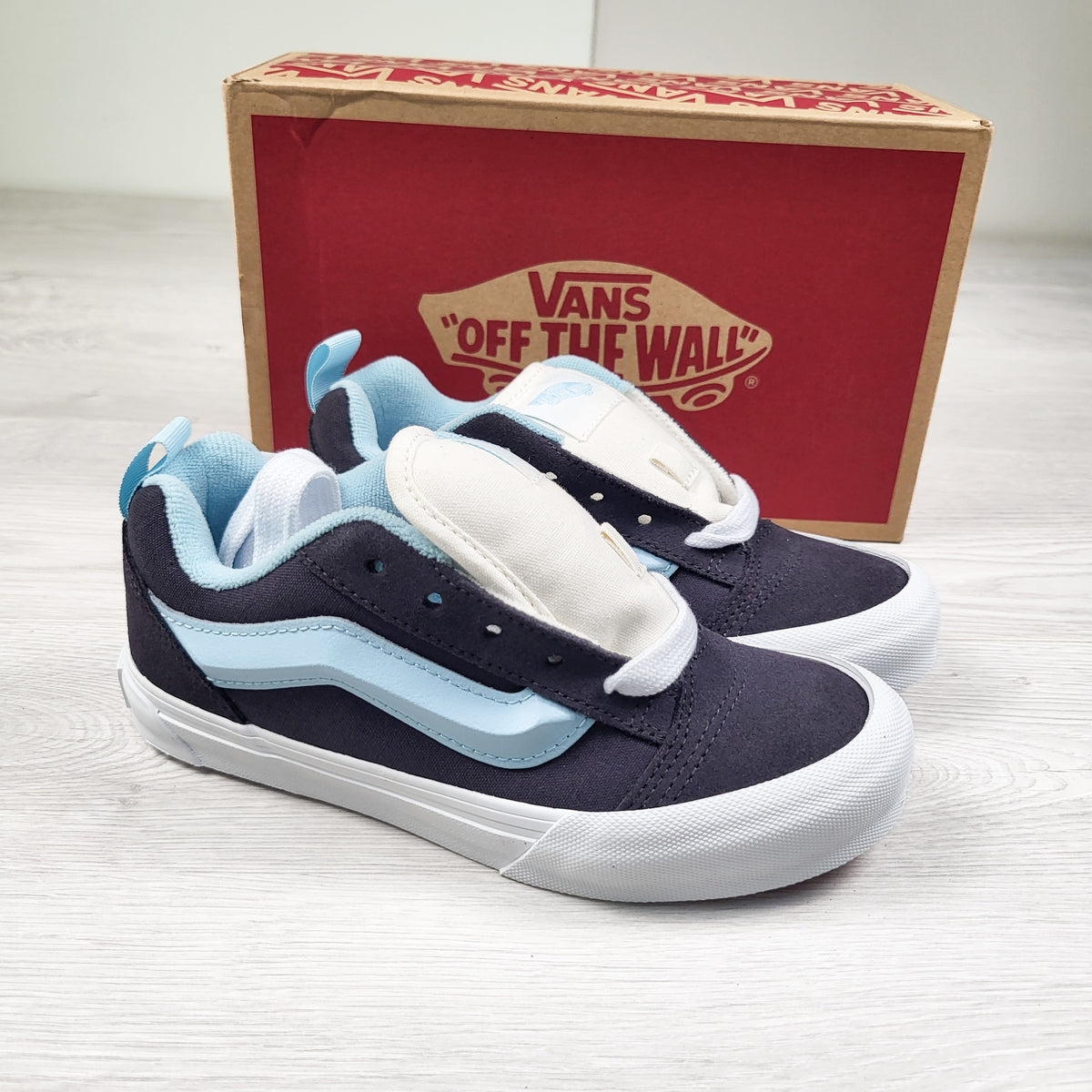 NEW - Vans Blue and Navy "Knu Skool" Sneakers - Youth size 2