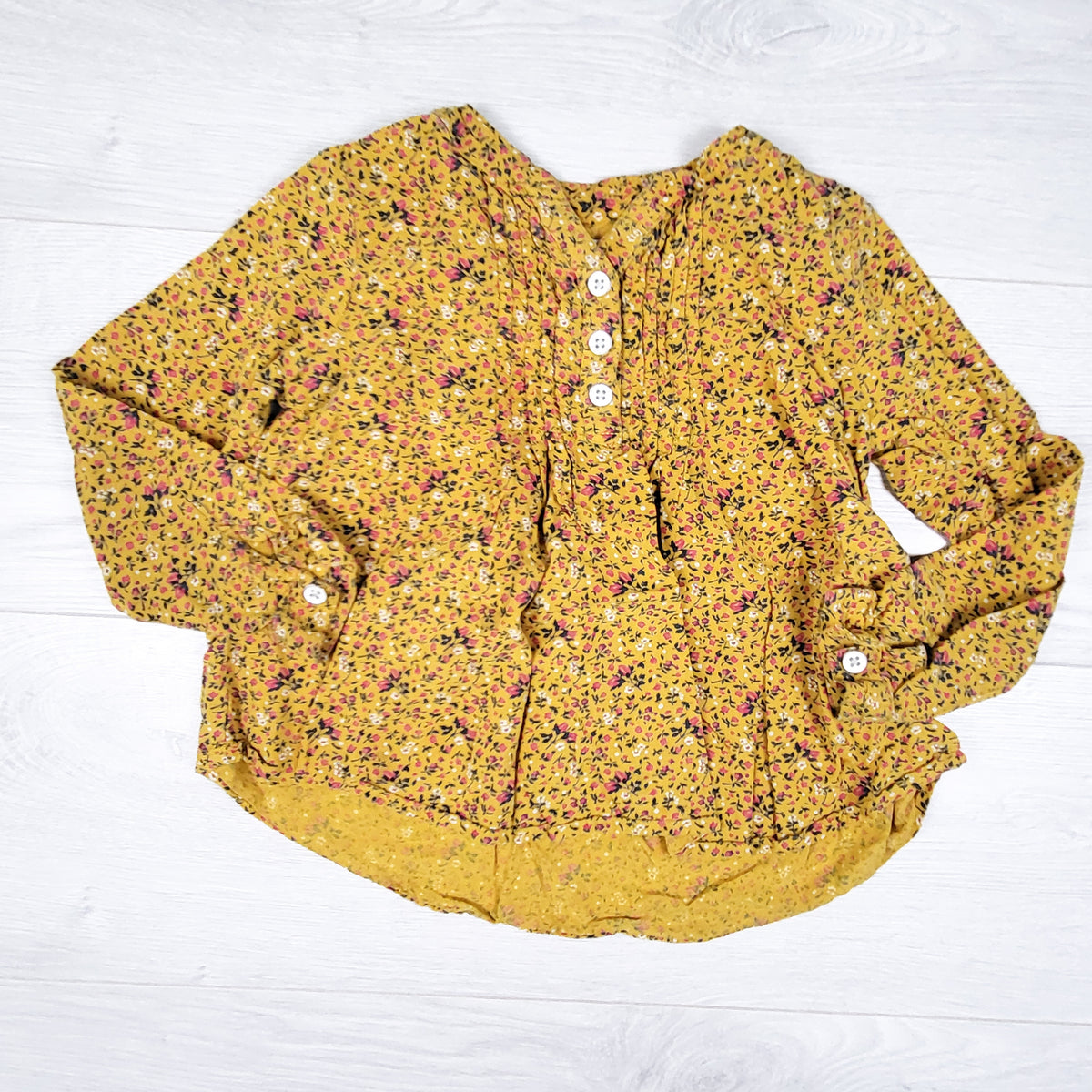 Old Navy yellow floral print rayon top - Size 4T