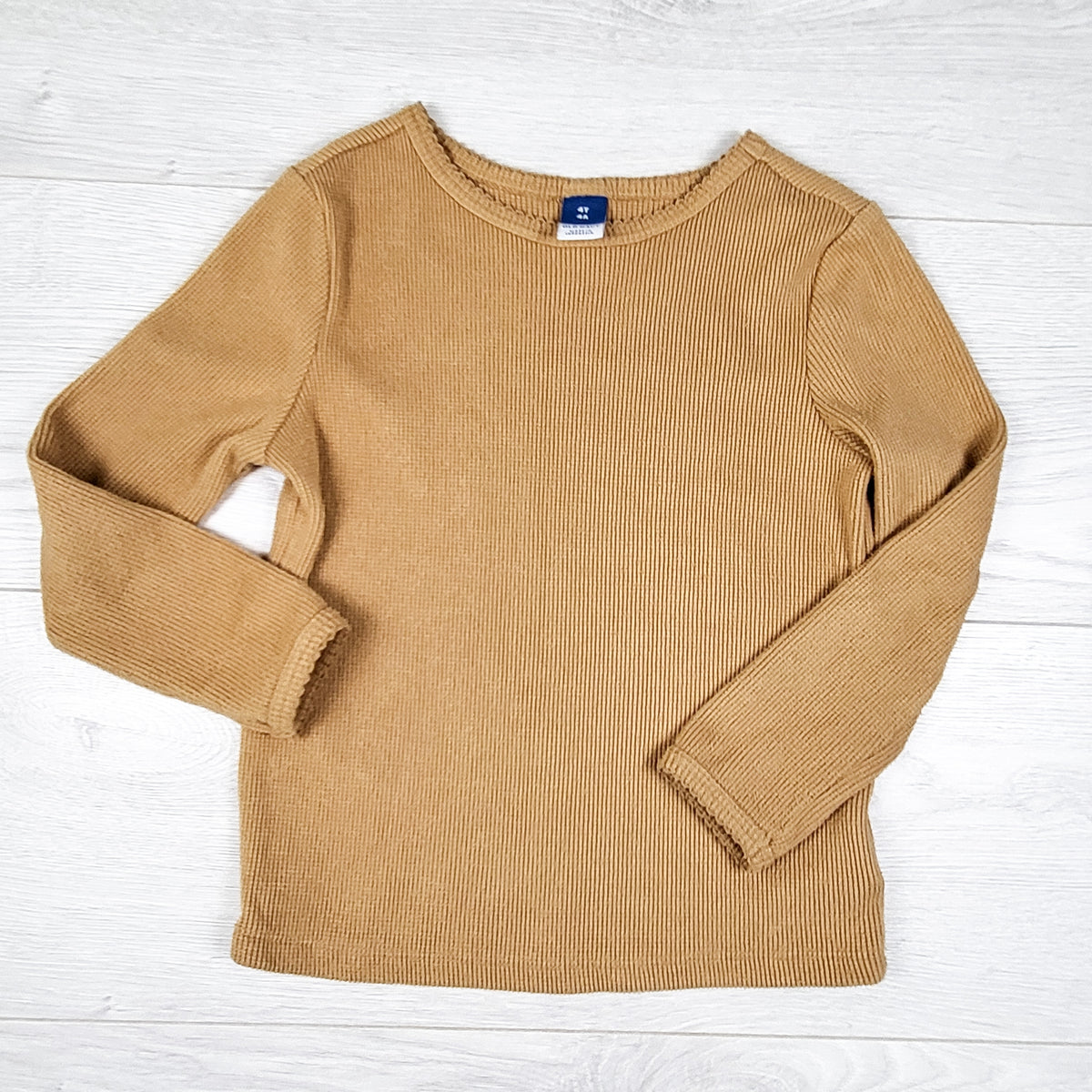 Old Navy tan waffle knit chenille top - Size 4T