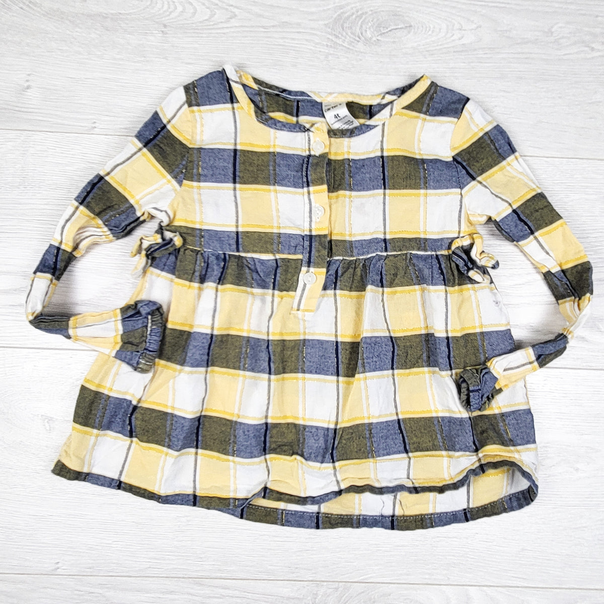 Carters yellow plaid top - Size 4T