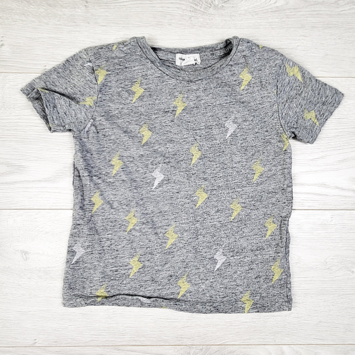 Miles the Label grey lightning bolt t-shirt - Size 4T