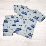 Parade Organics blue 2pc organic cotton PJs with vans - Size 2T - AS IS