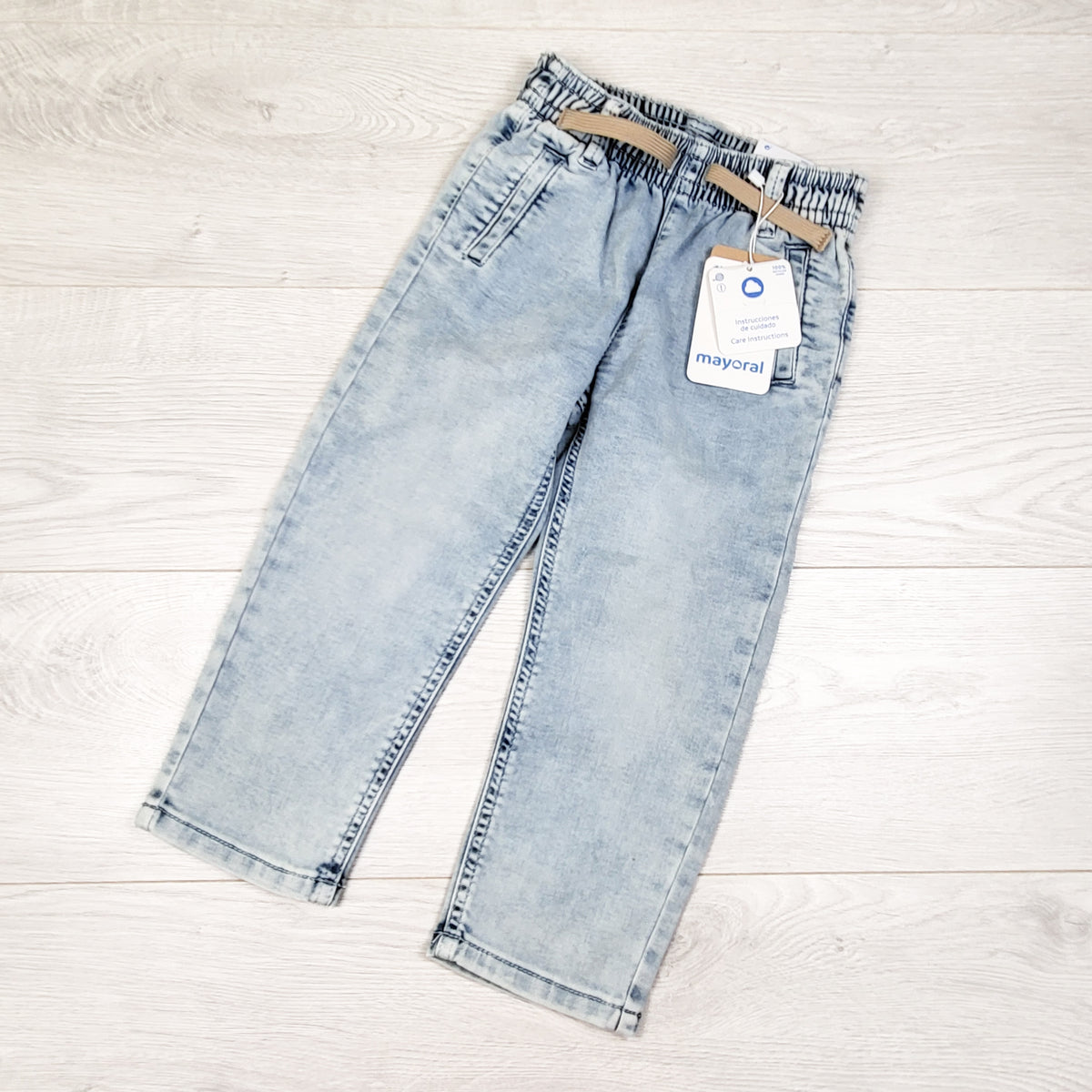 NEW - Mayoral distressed denim joggers - Size 3T