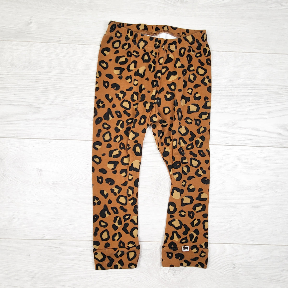 Little and Lively tan leopard print bamboo pants - Size 18 to 24 months