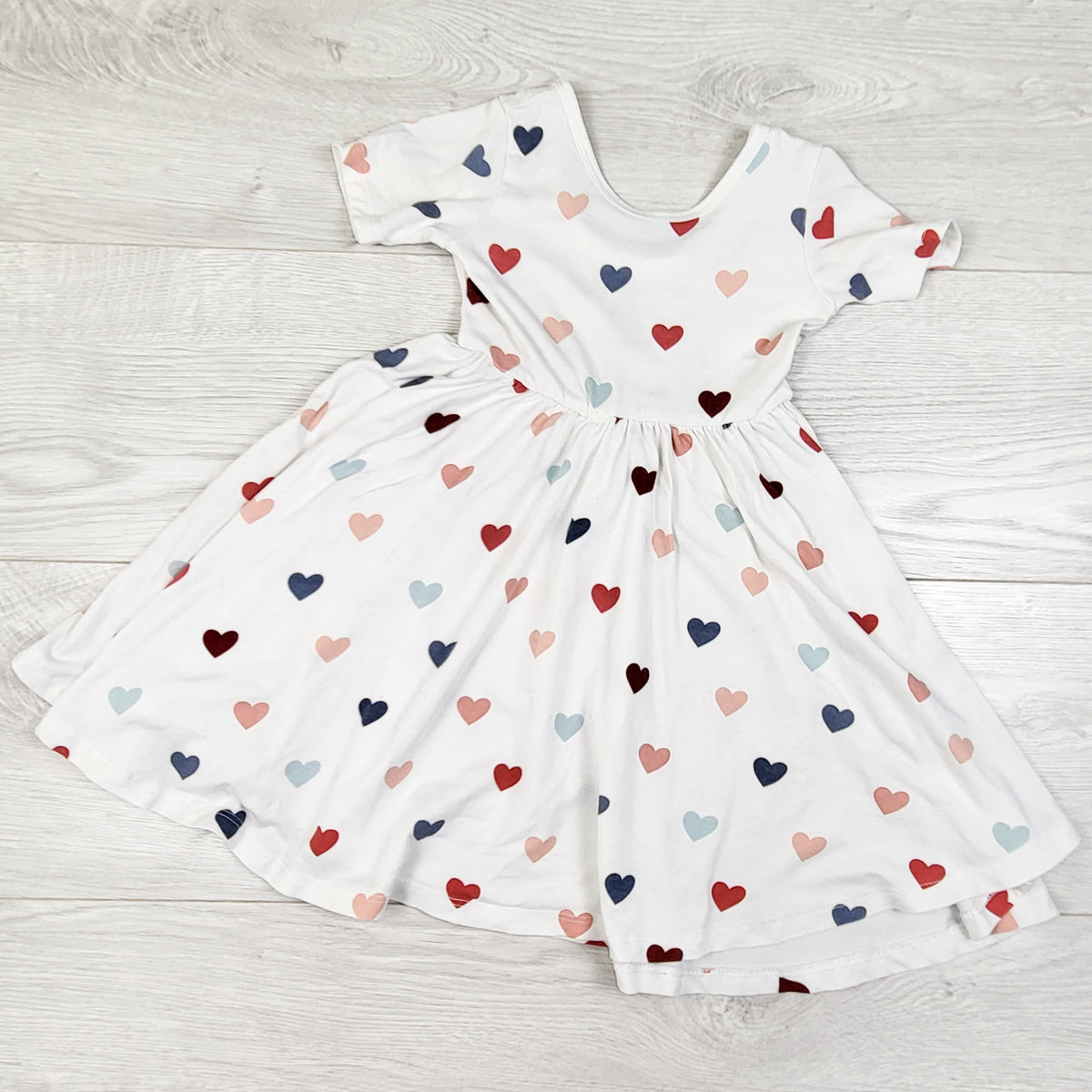 Kyte Baby white bamboo heart print twirl dress - Size 18 to 24 months - AS IS