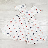 Kyte Baby white bamboo heart print twirl dress - Size 18 to 24 months - AS IS