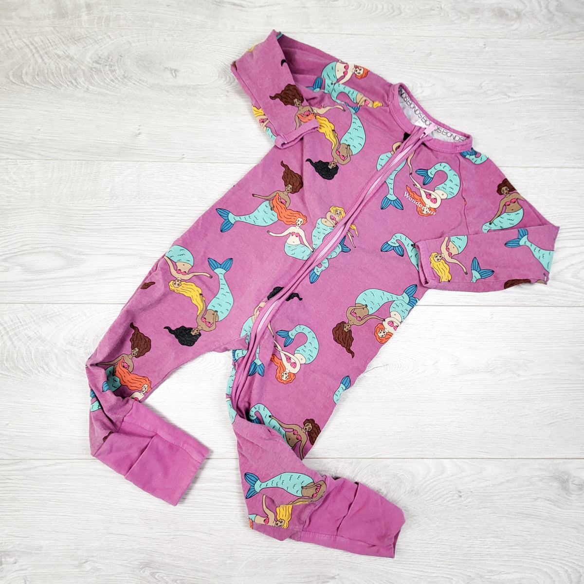 Bonds purple mermaid print Wondersuit sleeper - Size 18 to 24 months
