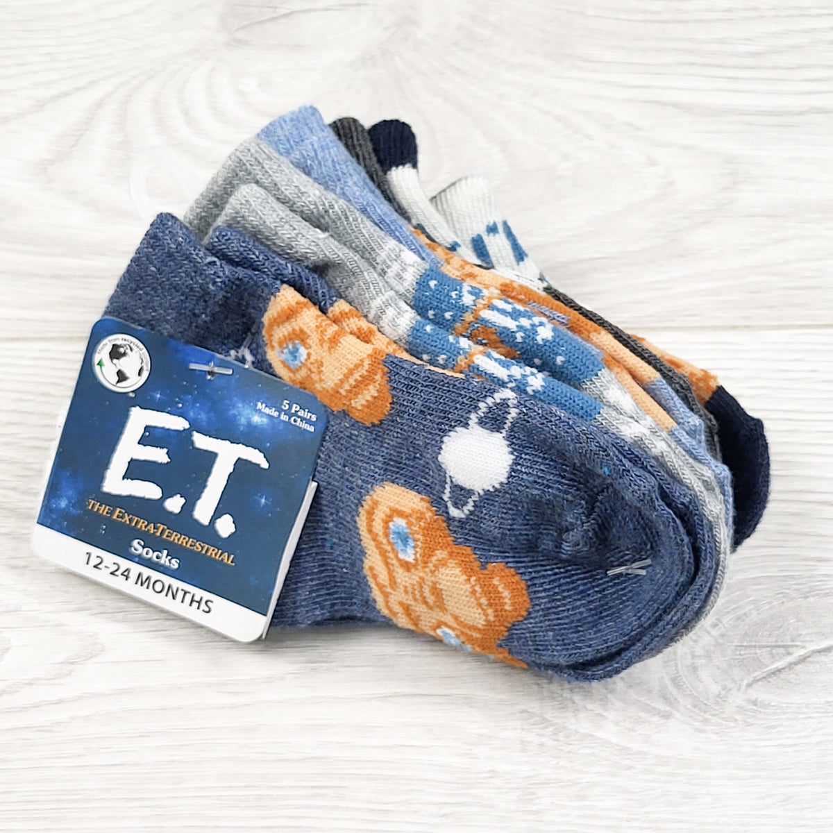 NEW - E.T. 5pc sock set - Size 12 to 24 months