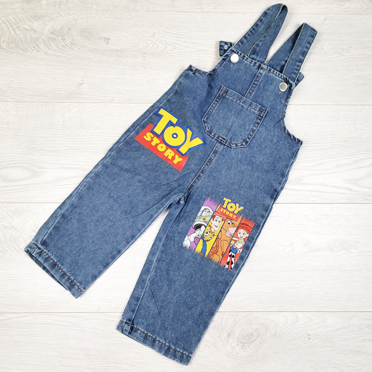 Unofficial Toy Story denim overalls - Size 12 to 18 months