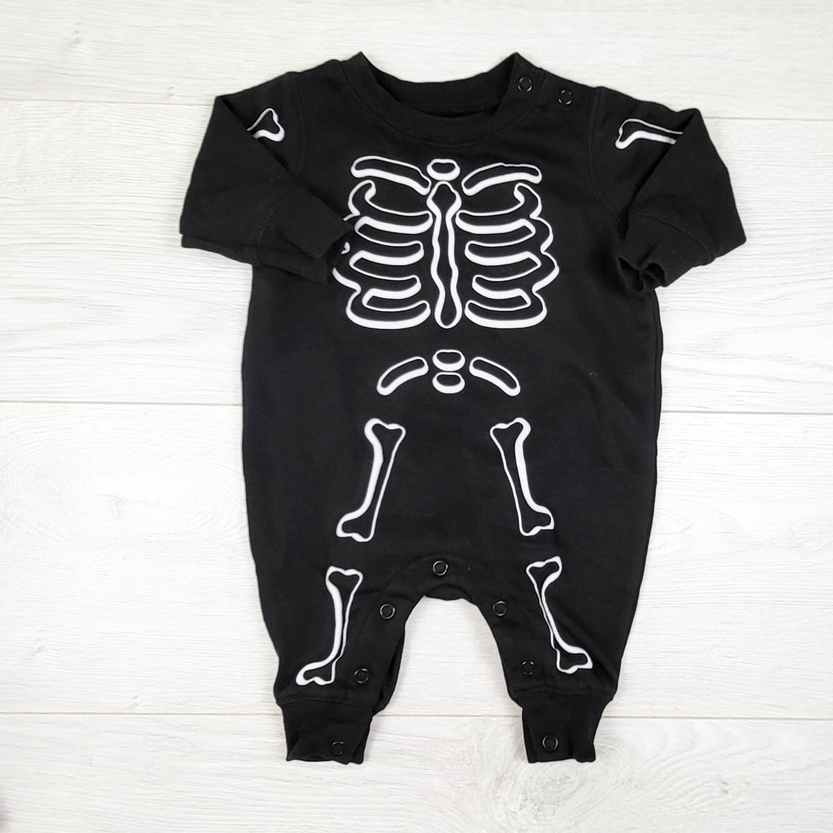 George black skeleton sweatshirt romper - Size 0 to 3 months
