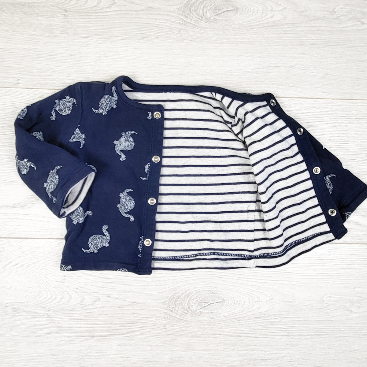 Burt's Bees reversible snap button double knit top - Approx 0 to 6 months