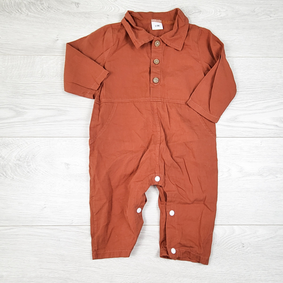 Unbranded rust orange button down romper - Size 3 to 6 months