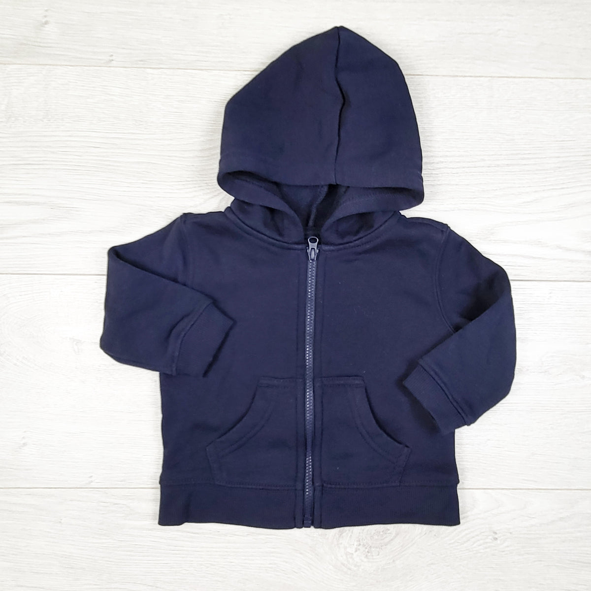 George navy fleecy lined zip up hoodie - Size 3 to 6 months