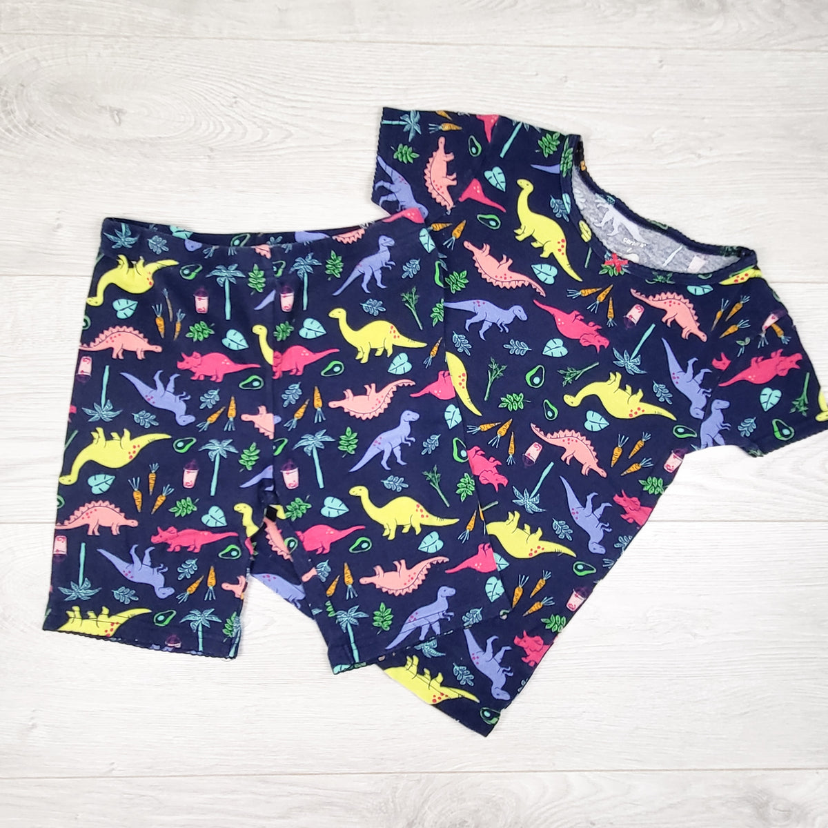 Carters navy dinosaur print 2pc PJs - Size 7