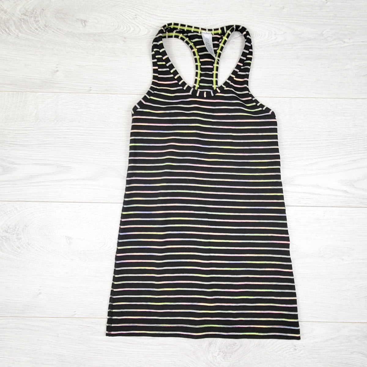 Ivivva by Lululemon black striped racerback tank top - Size 7