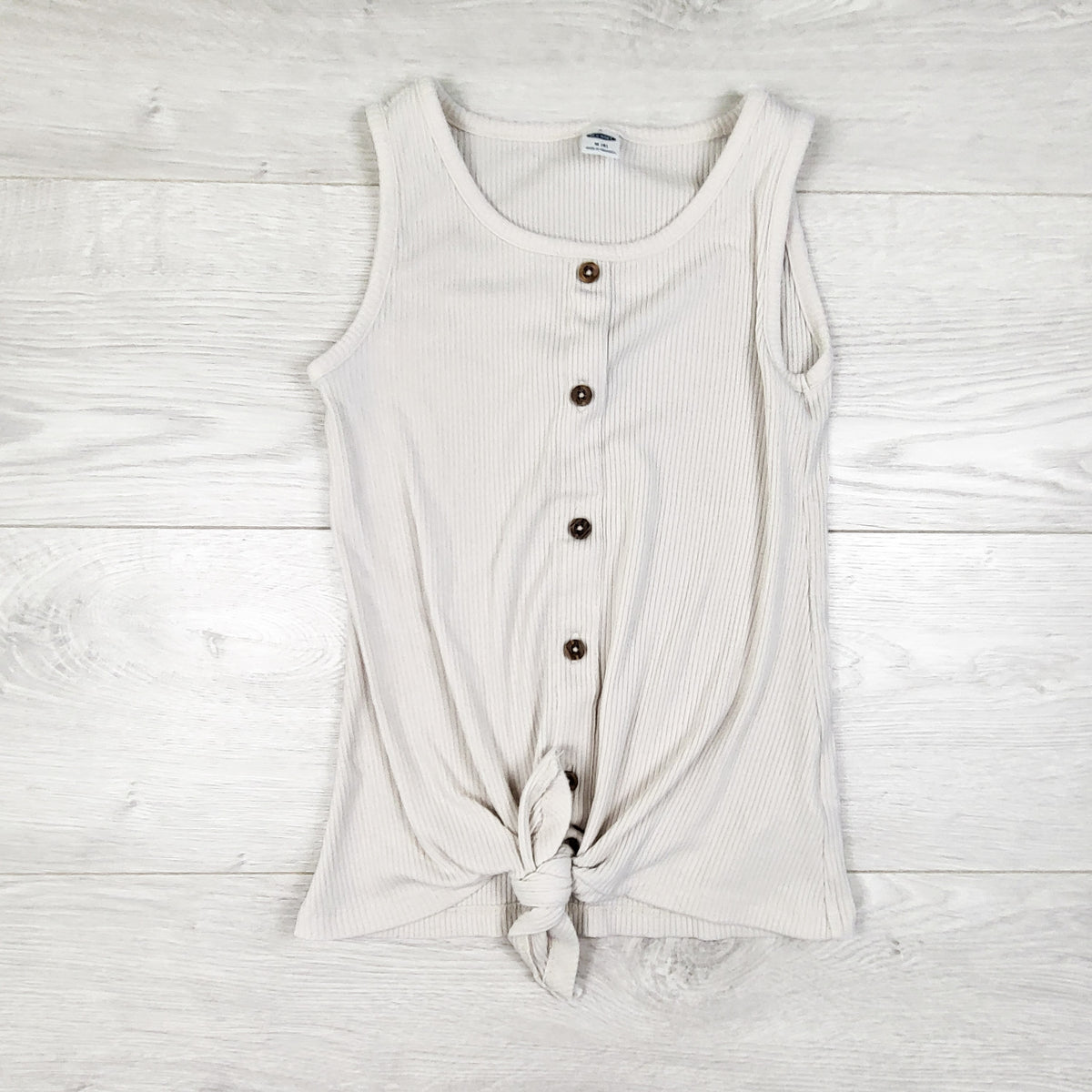 Old Navy beige ribbed knotted tank top - Size 8