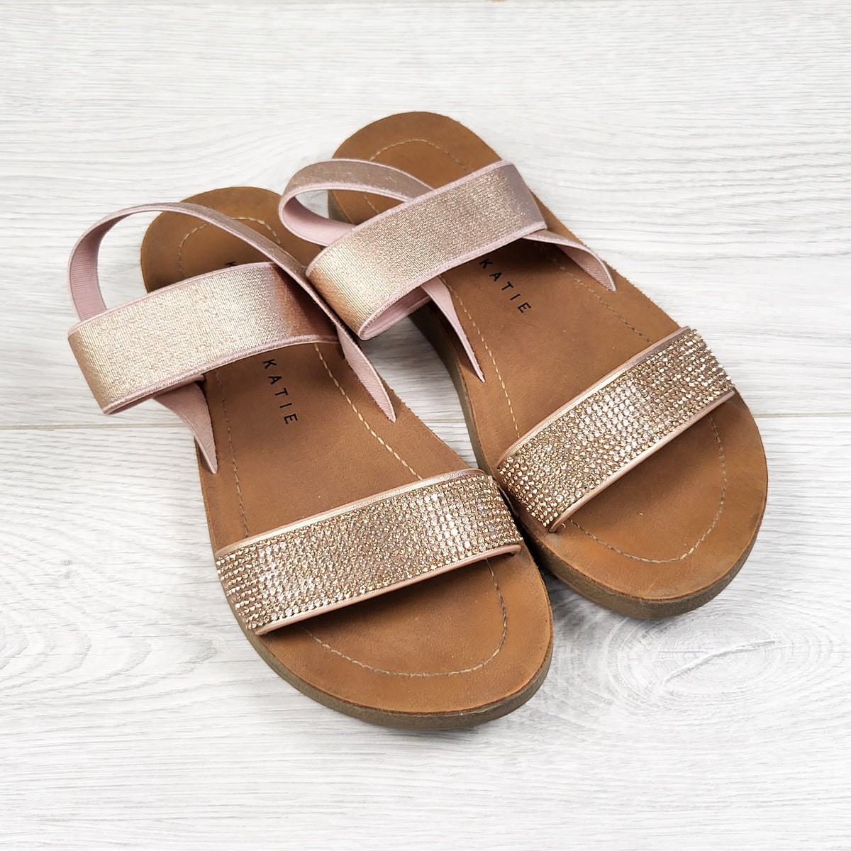 Kelly and Katie rose gold glitter sandals - Size 13