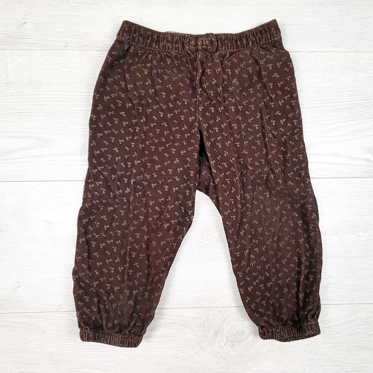 H and M brown floral print corduroy pants - Size 18 to 24 months