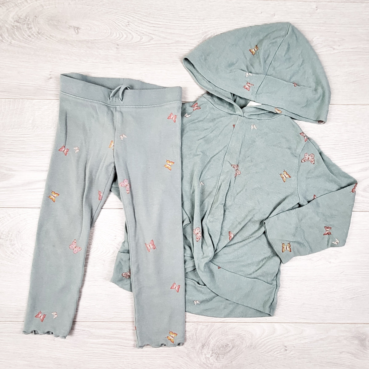 Oshkosh aqua green floral print 2pc set - Size 3T