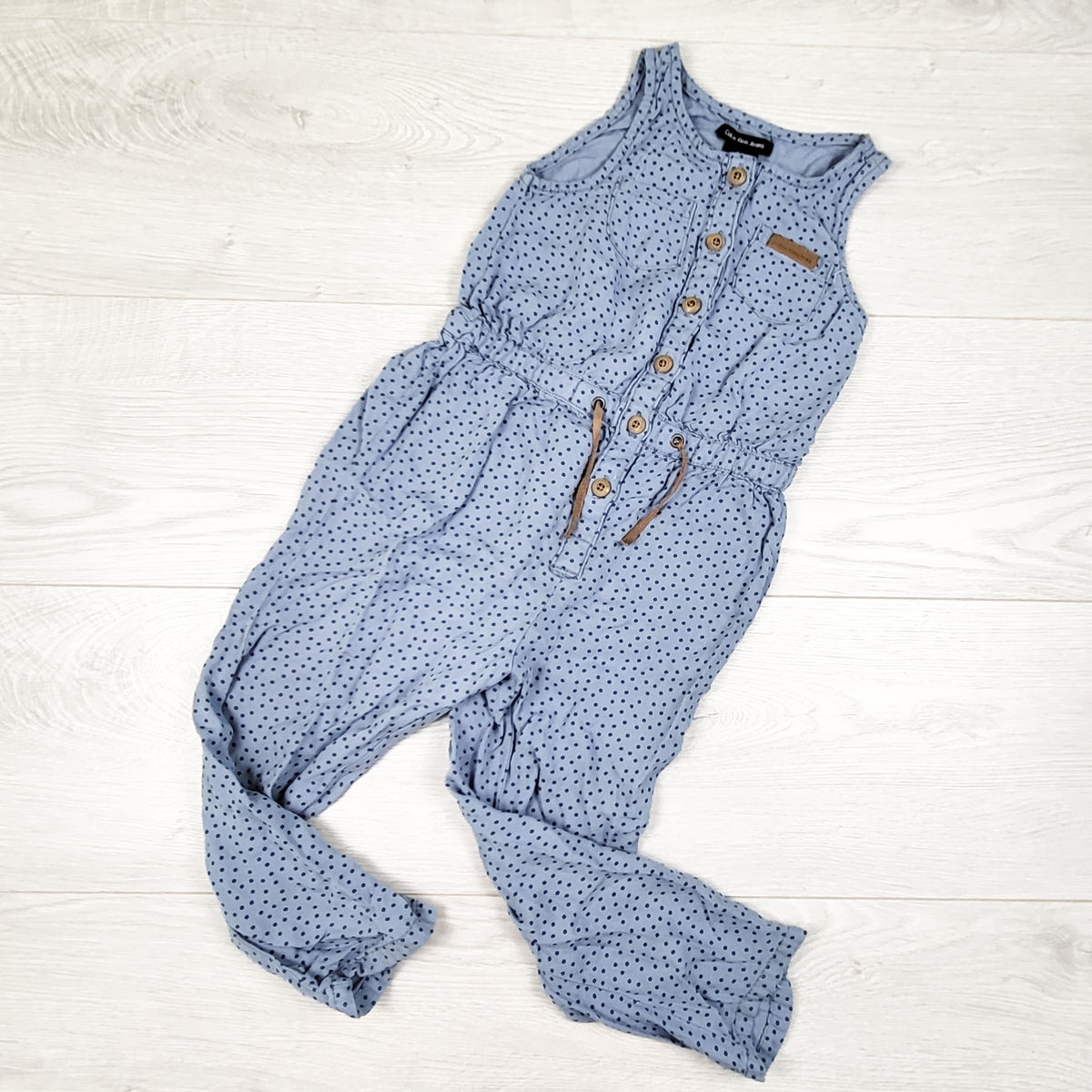 Calvin Klein blue polka dot rayon jumpsuit - Size 2T