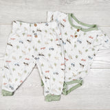 Milkberry 2pc bamboo set with farm theme - Size 6 to 9 months