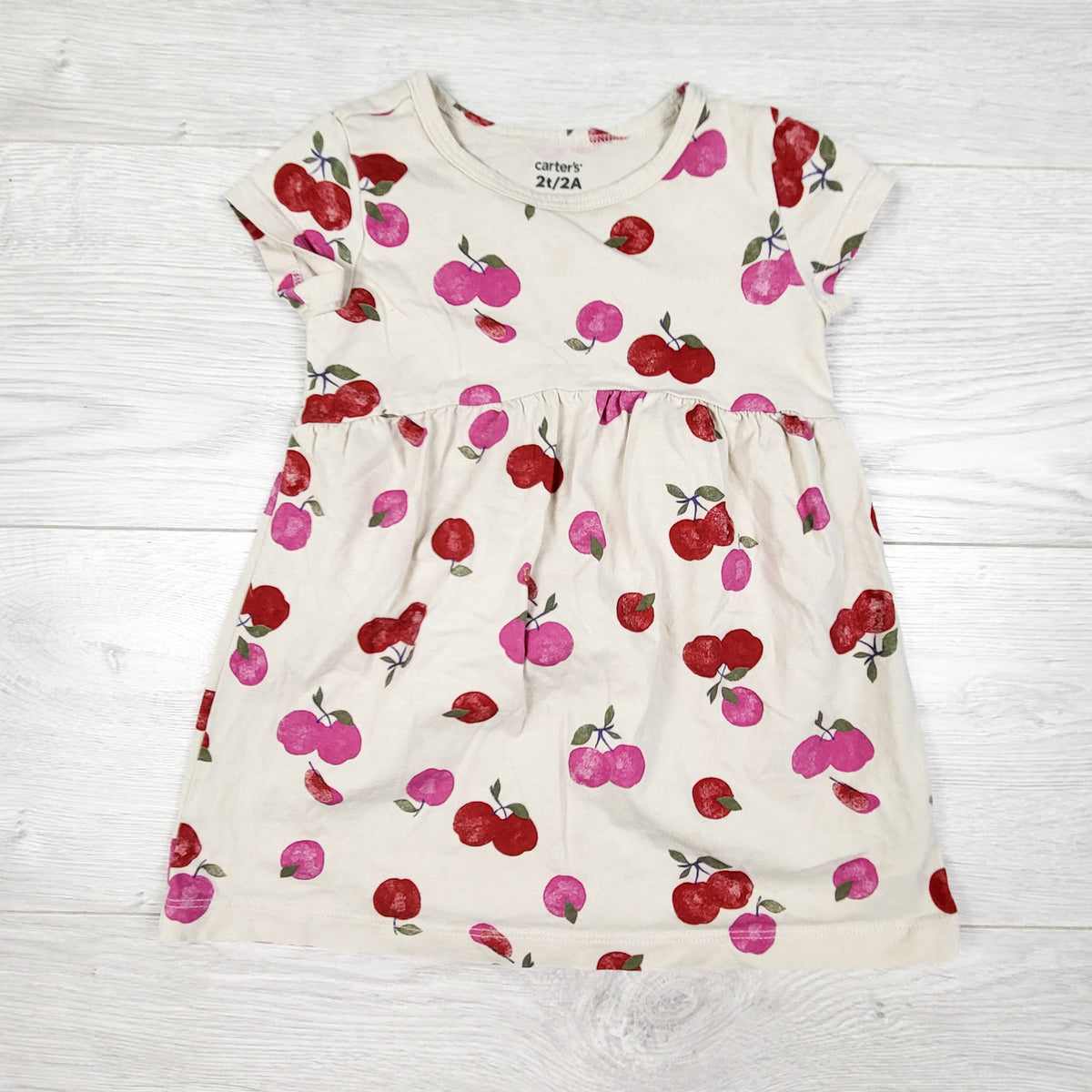Carters beige cherry print dress - Size 2T