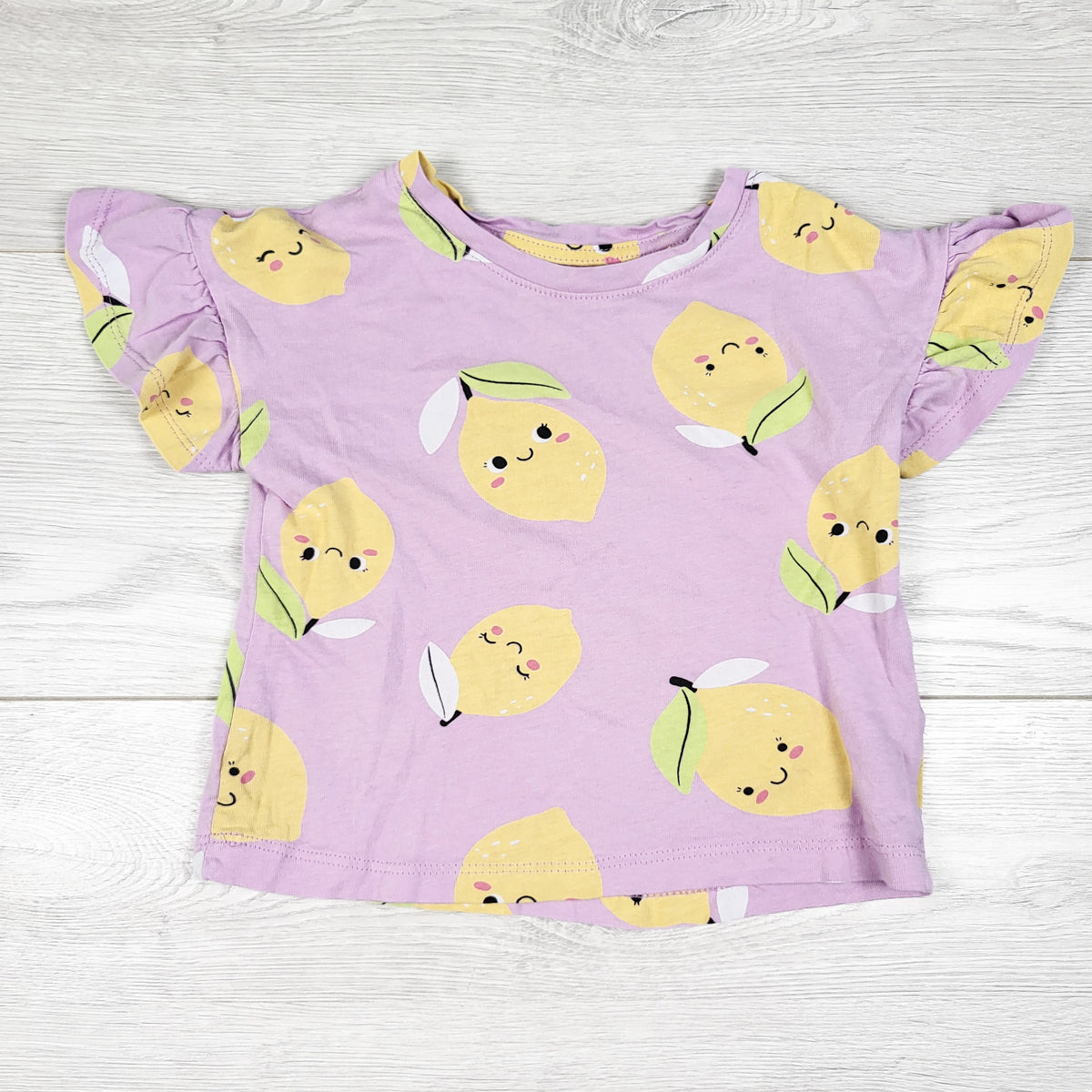 Mini Mango purple lemon print top - Size 2T