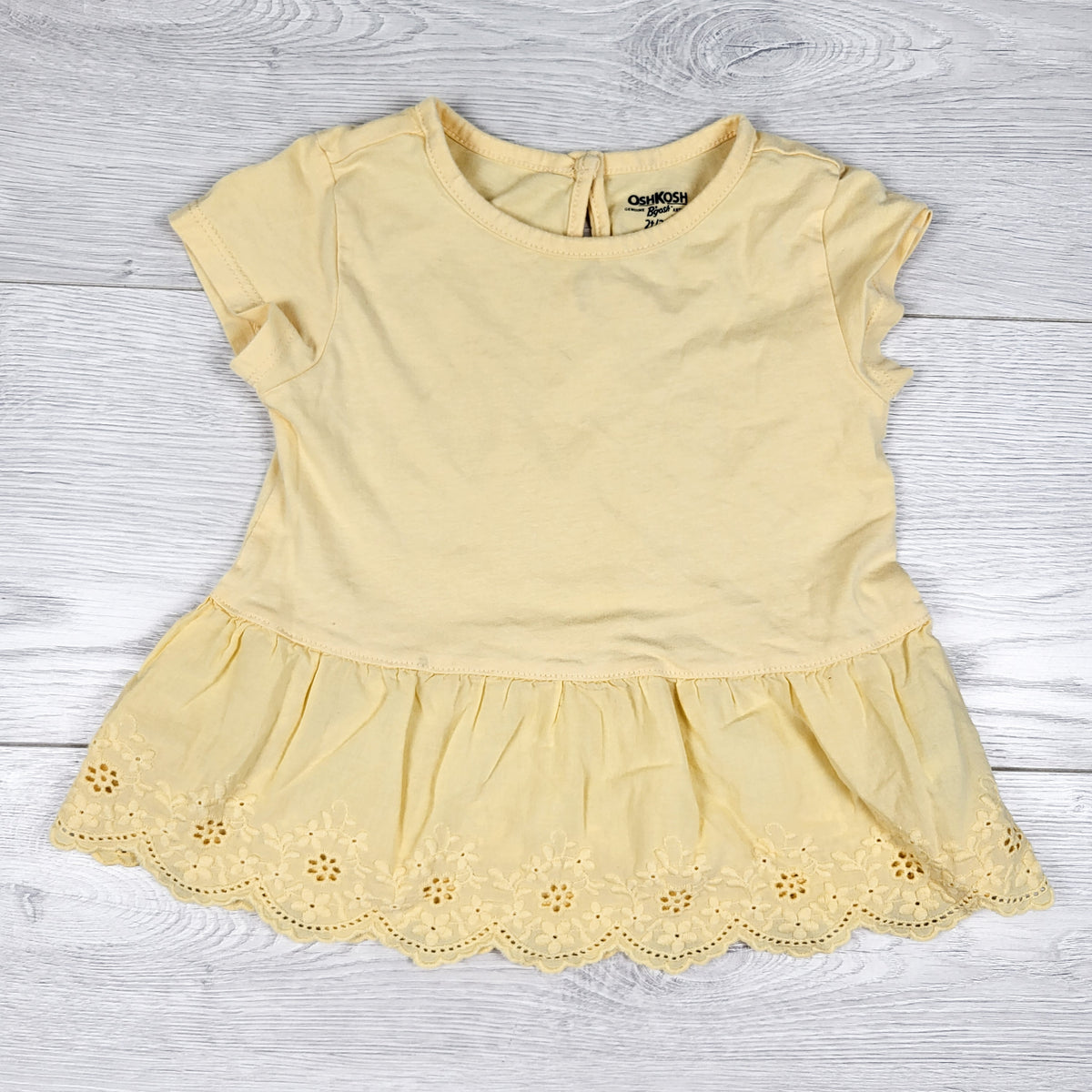Oshkosh yellow top with eyelet trim - Size 2T