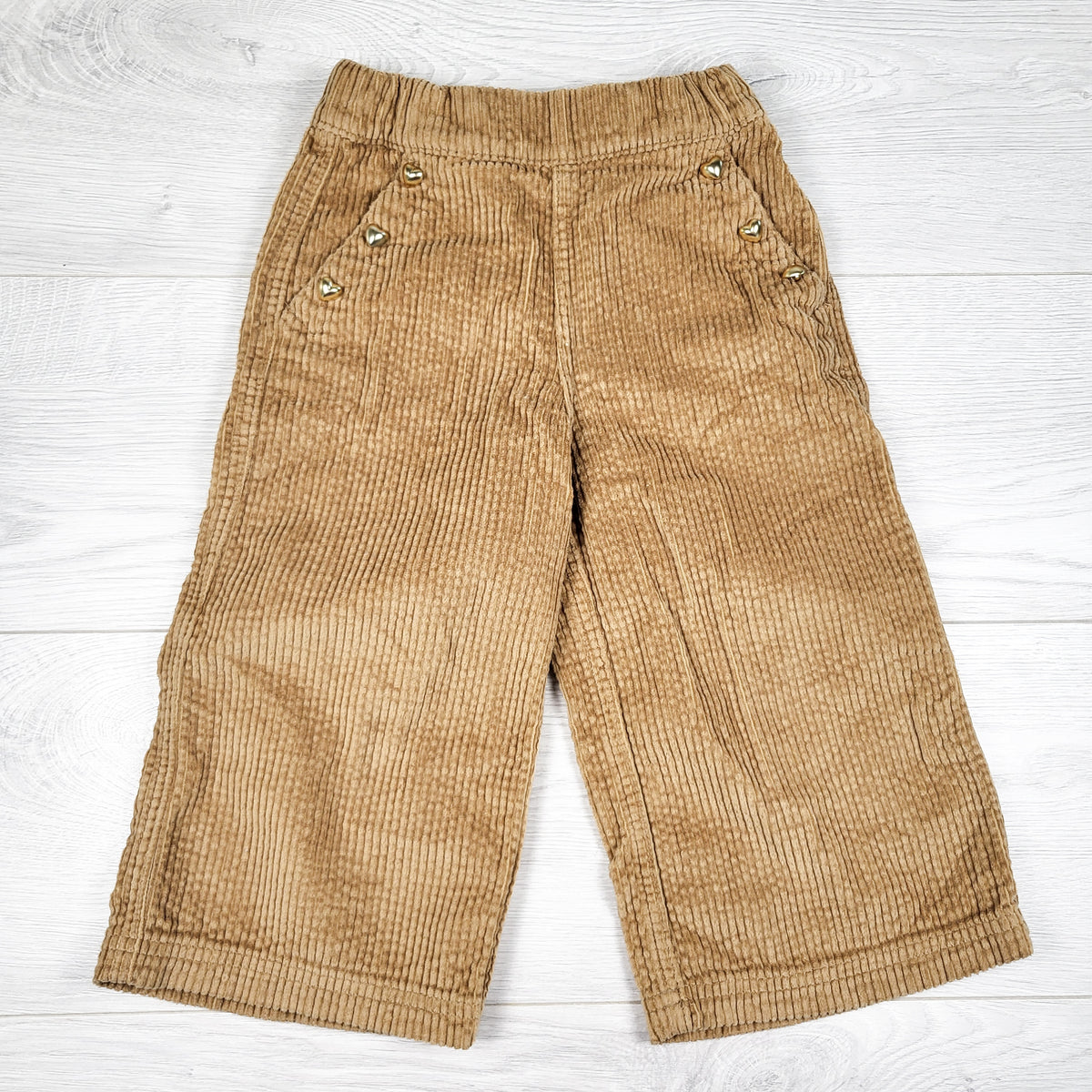 Old Navy wide leg corduroy pants with heart embellisment - Size 2T