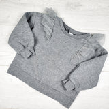 Carters grey sweatshirt with sparkle tulle ruffles - Size 3T