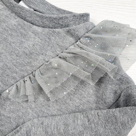 Carters grey sweatshirt with sparkle tulle ruffles - Size 3T