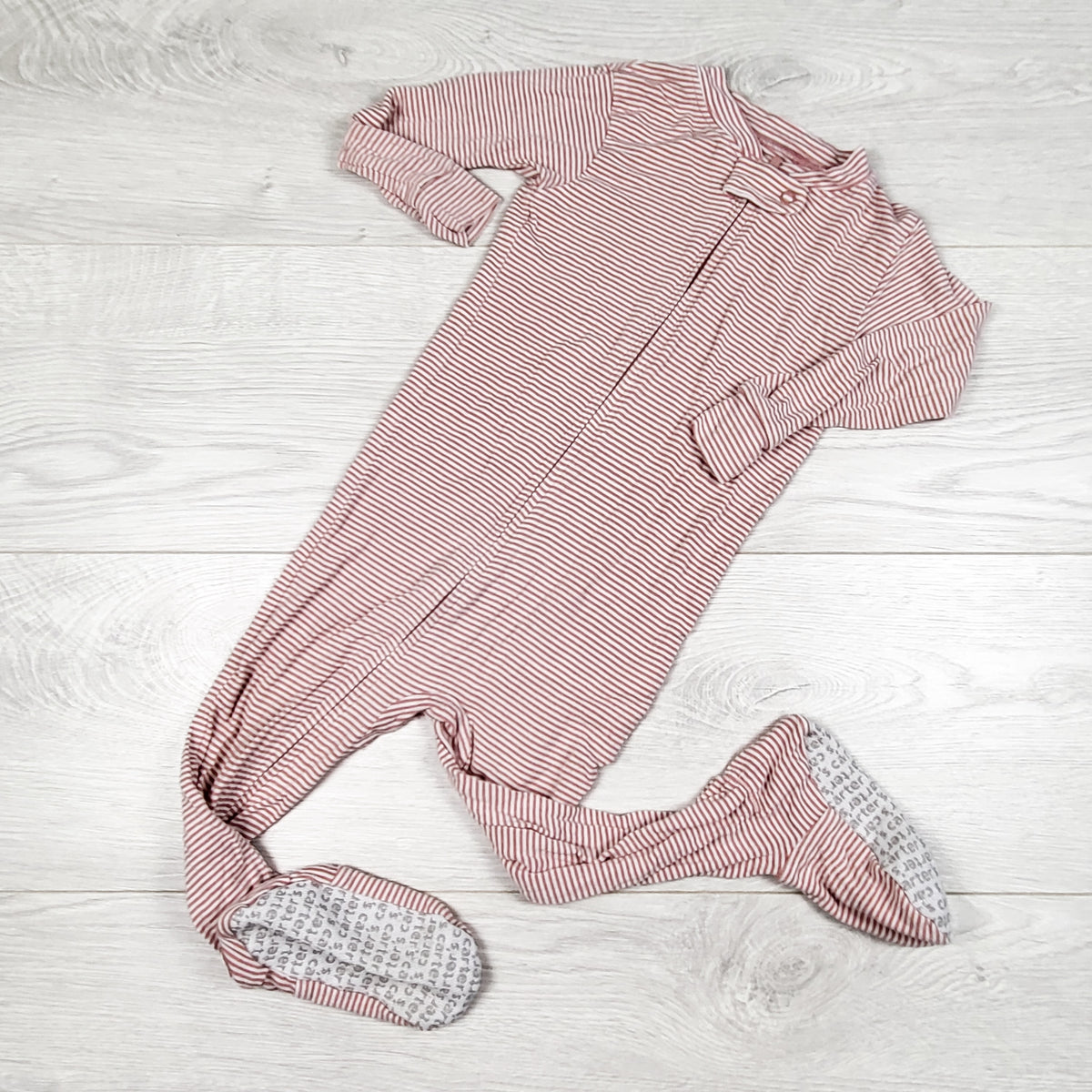 Carters pink striped zippered viscose sleeper - Size 18 months
