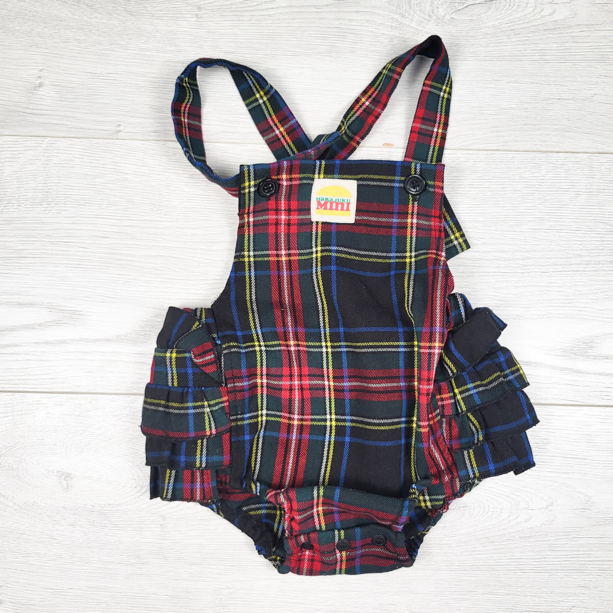 Harajuku Mini Plaid Ruffle Romper - Size 18 months