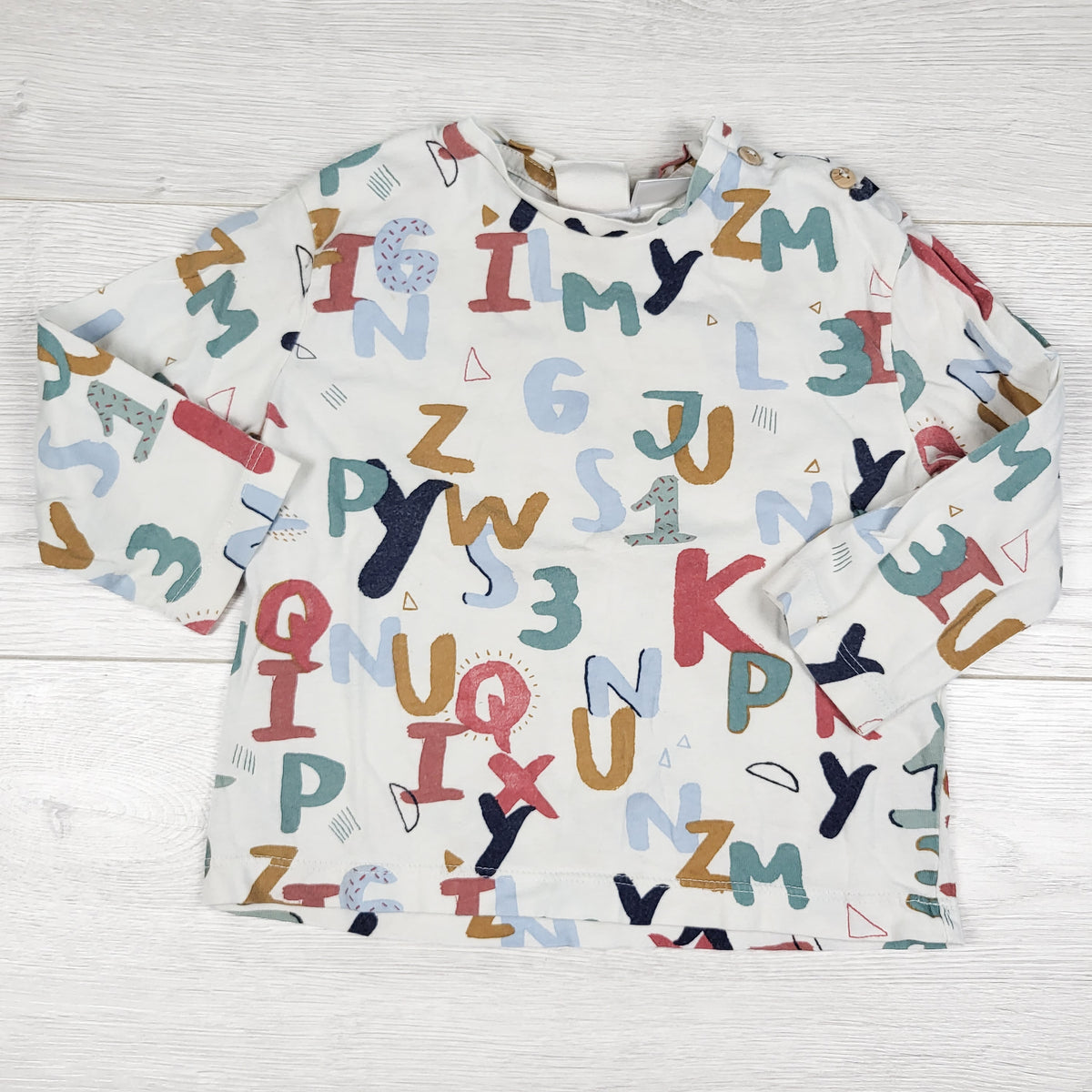 Zara long sleeve alphabet top - Size 9 to 12 months