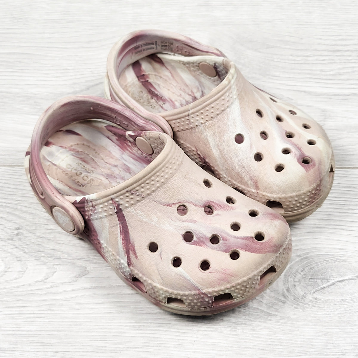 Pink tie dye style genuine Crocs - Size 7