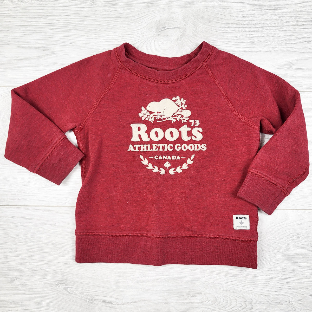 Roots red crewneck sweatshirt - Size 18-24 months - AS IS
