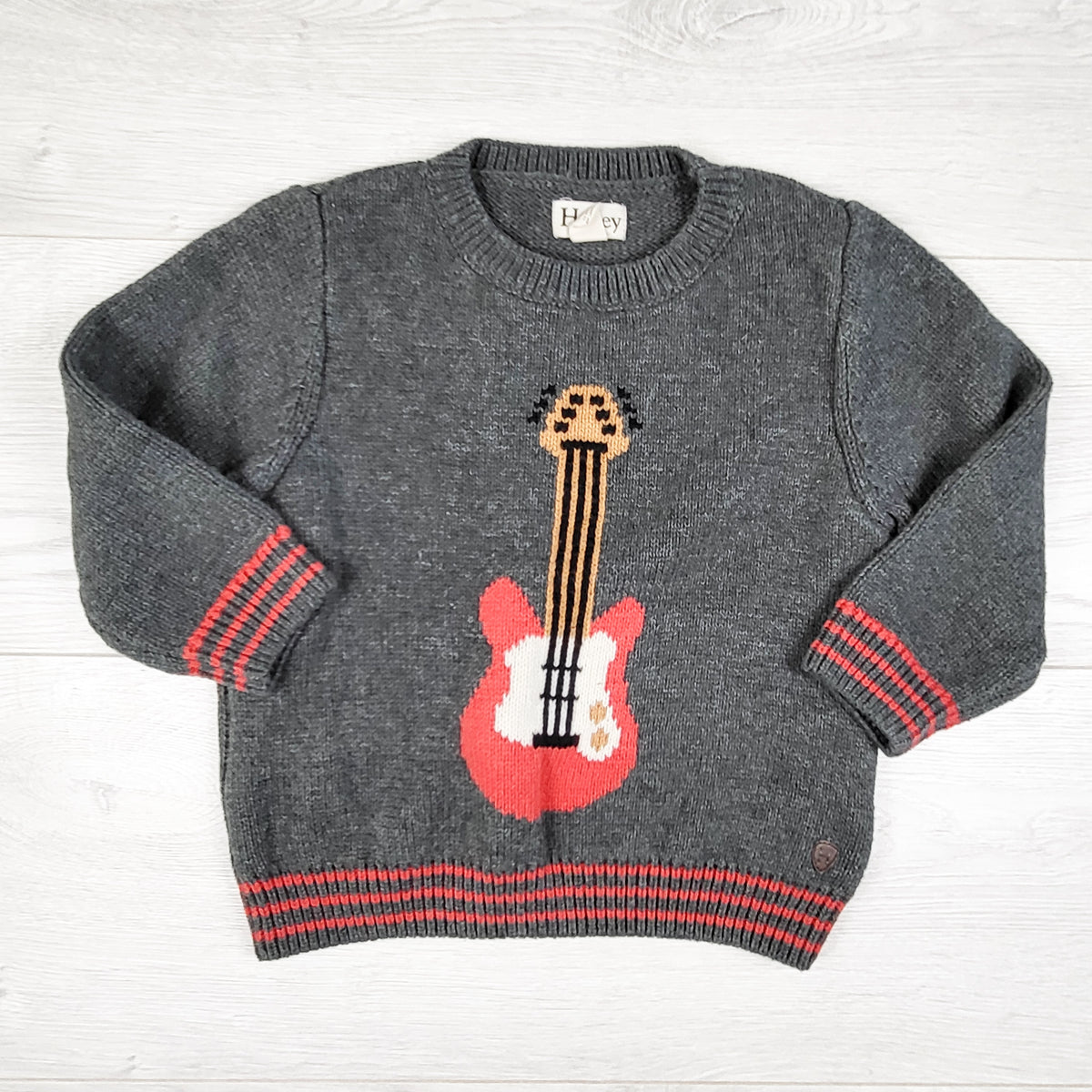 Hatley grey pullover sweater with guitar - Size 18 to 24 months
