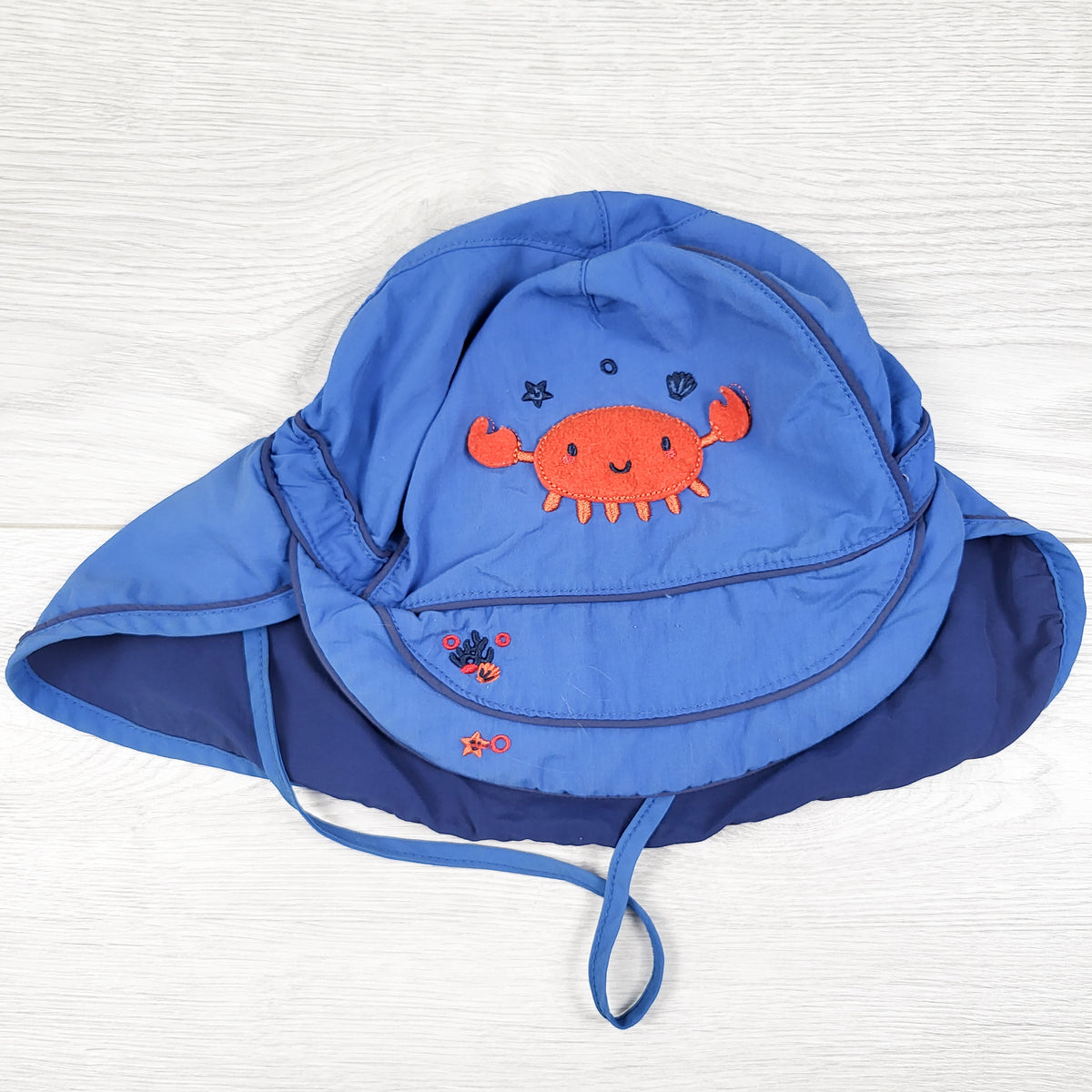 Calikids blue sun hat with crab - Size 12 to 18 months