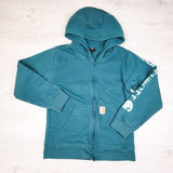 Carhartt teal zip up hoodie - Size 10 - AS IS