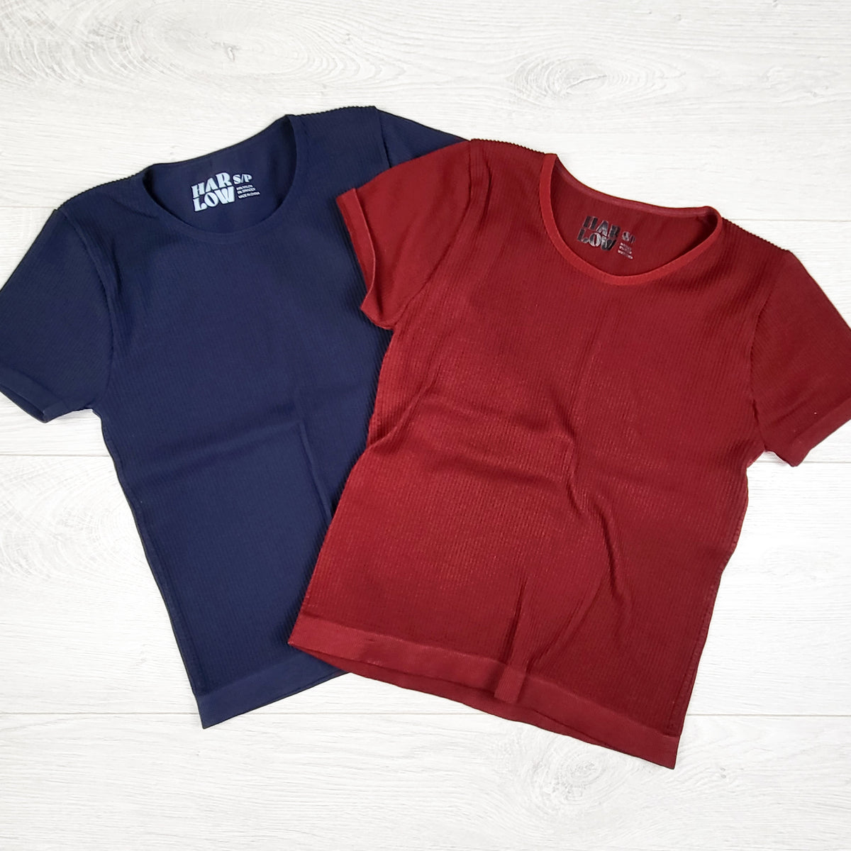 Harlow pair of ribbed t-shirts - ADULT size small