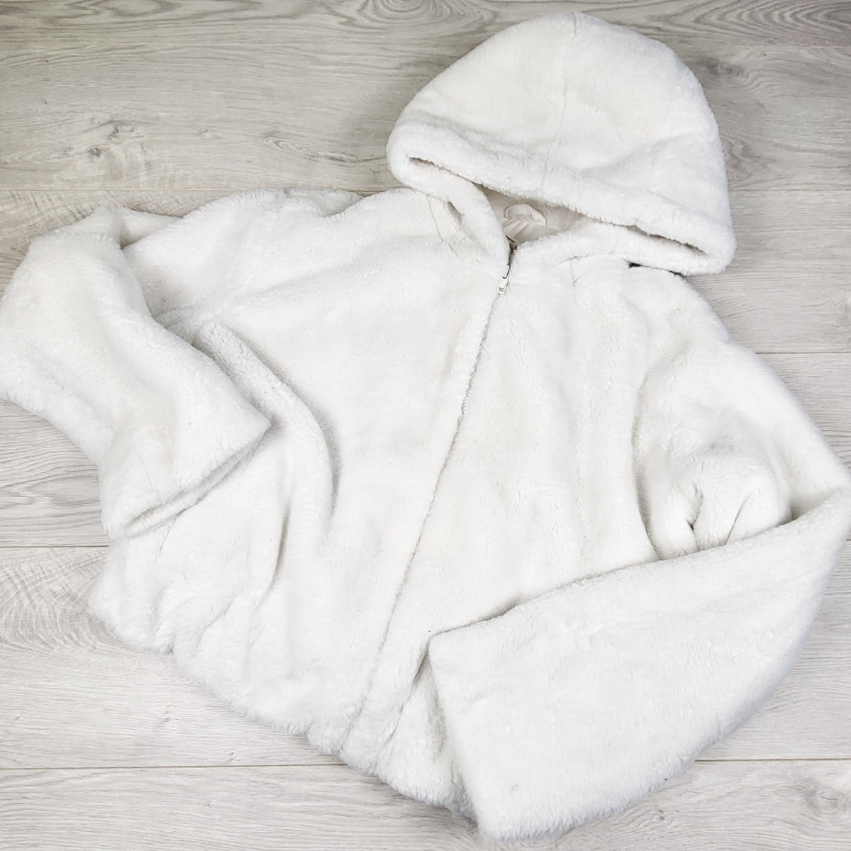 Ardene Faux-Fur Zip-Up Hooded Jacket - ADULT size XS/Small - AS IS