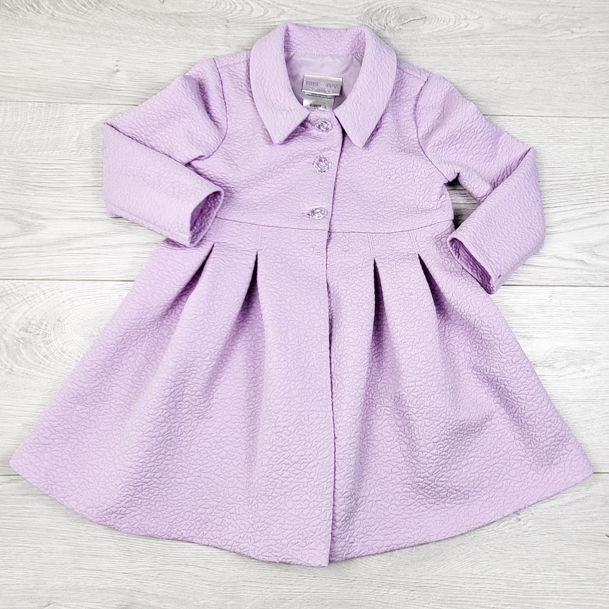 Iris and Ivy purple textured dress coat - Size 24 months