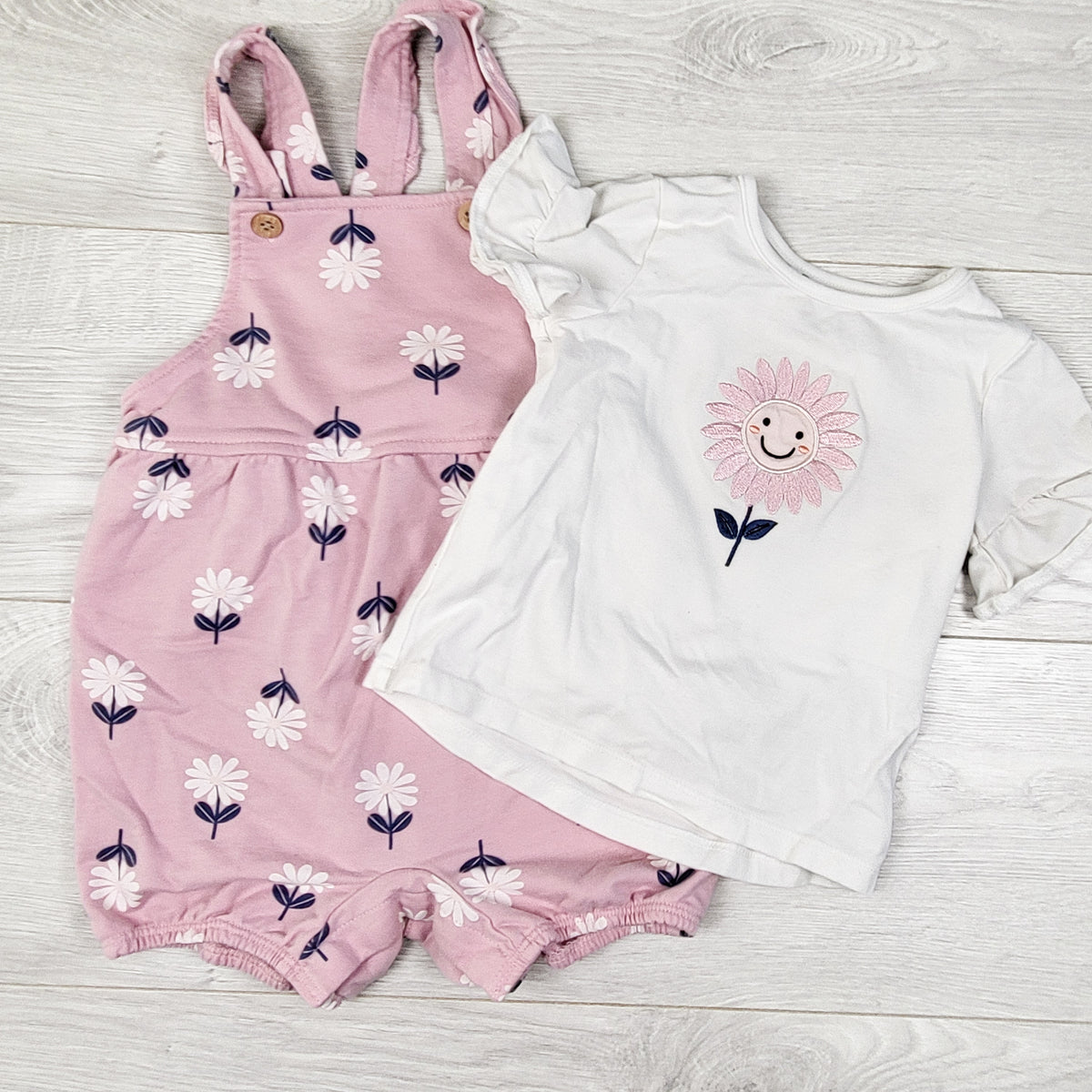 Pekkle 2pc set with flowers - Size 24 months