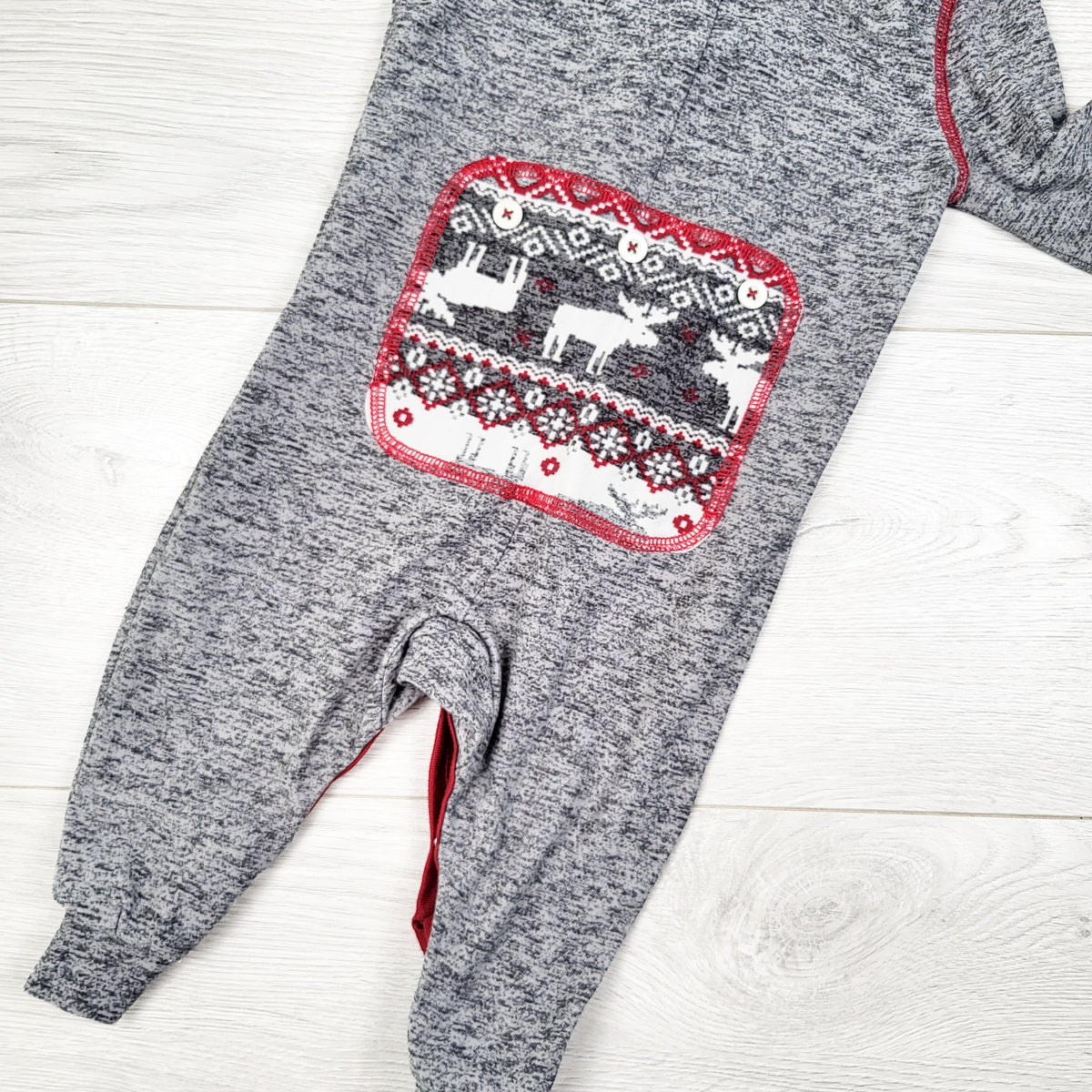 Fammy Jammies heathered grey sleeper - Size 3 to 6 months