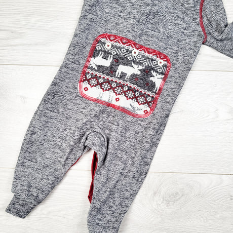 Fammy Jammies heathered grey sleeper - Size 3 to 6 months
