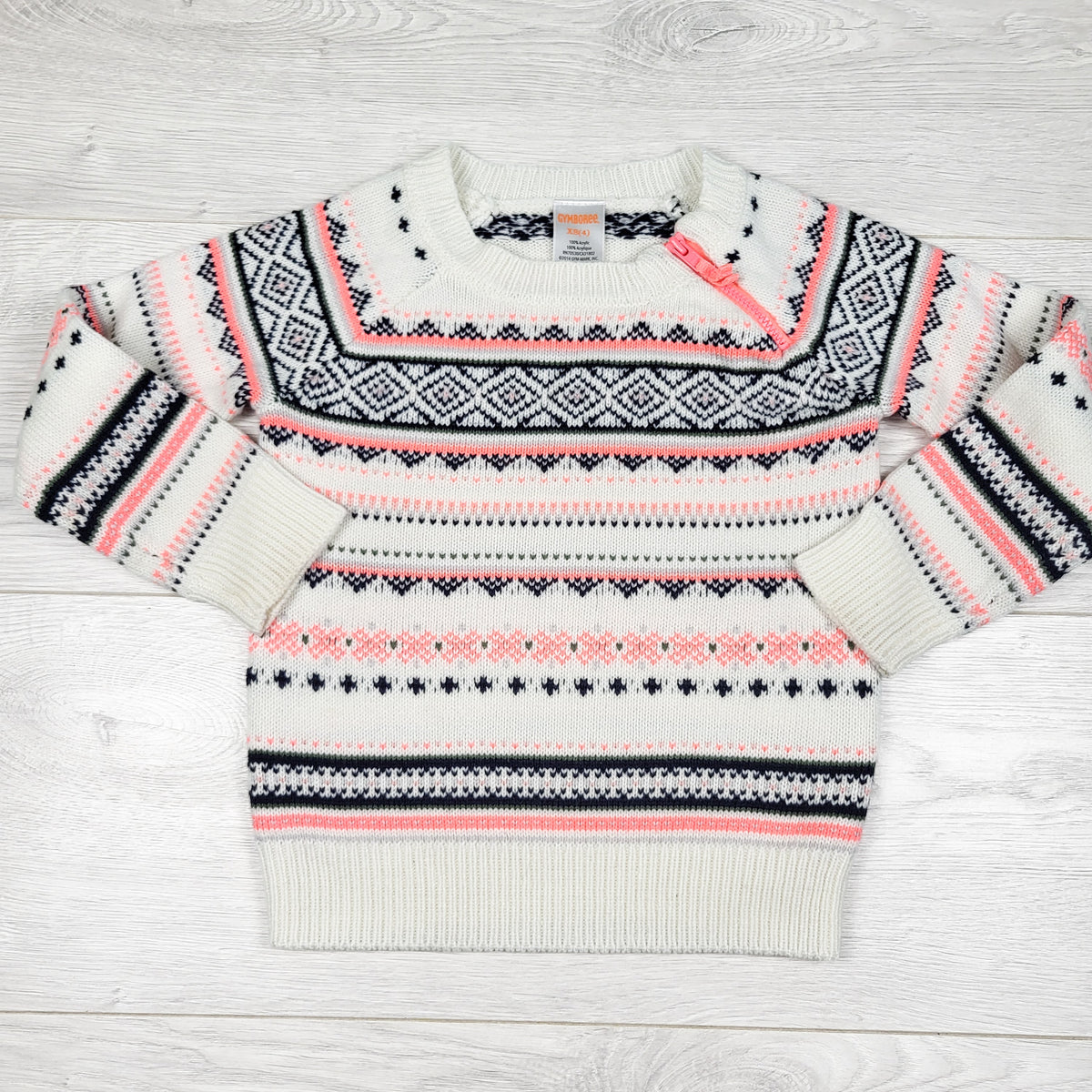 Gymboree white Fair Isle style sweater - Size 4T