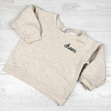 Indigo beige speckled "Cheer" sweatshirt - Size 12 to 18 months